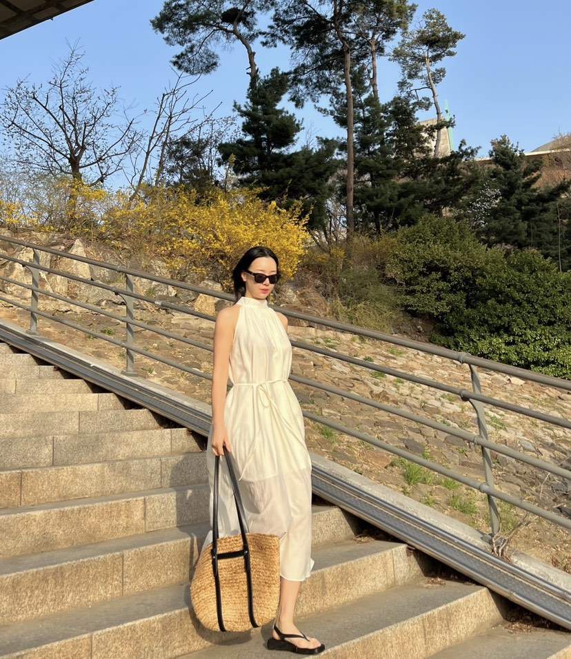 VERNI韓國直郵㊣女裝新款休閑熱賣推薦時尚人氣連衣裙含腰繩VERNI連衣裙