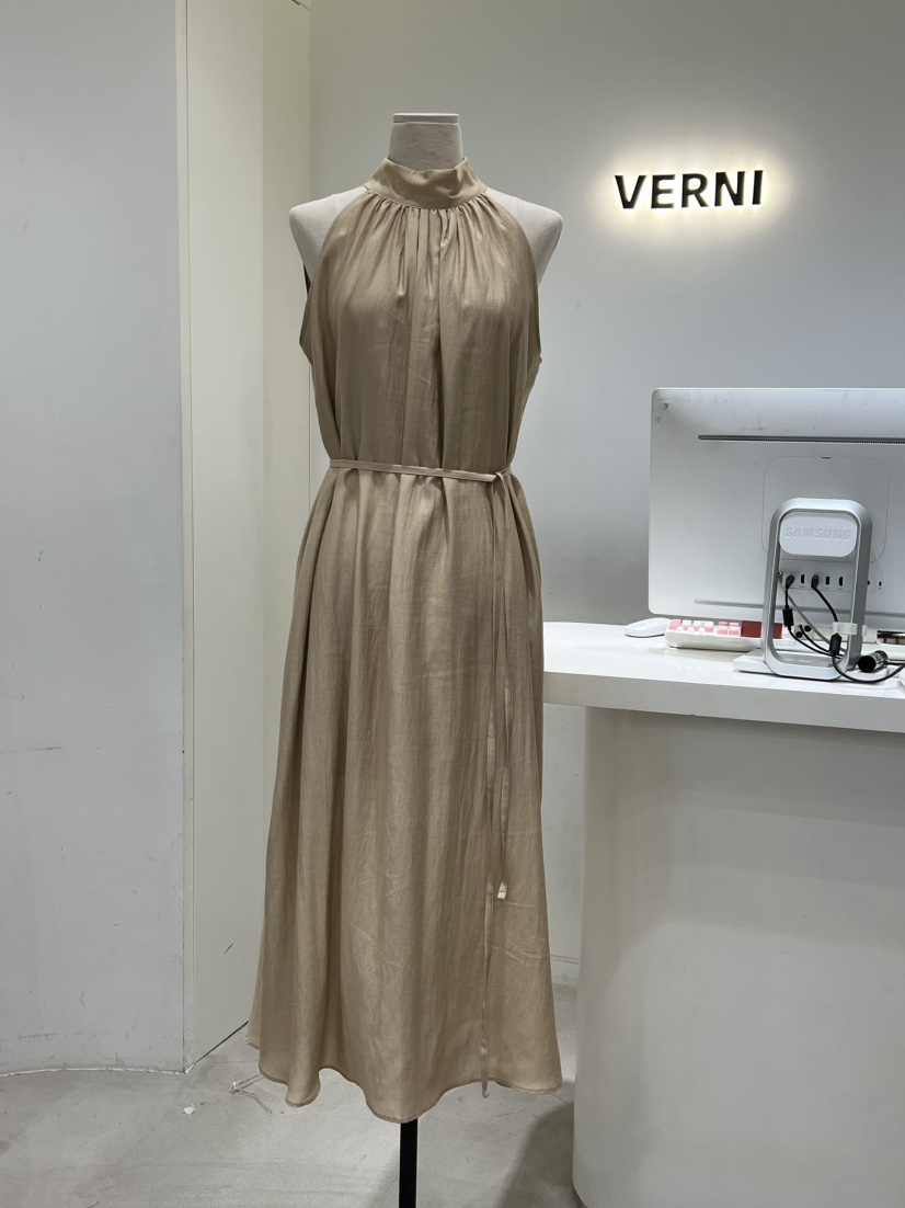 VERNI韓國直郵㊣女裝新款休閑熱賣推薦時尚人氣連衣裙含腰繩VERNI連衣裙