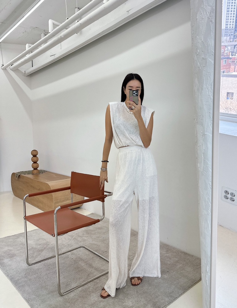 SOUIT直郵韓國代購㊣女裝新品熱賣推薦時尚25春夏休閑休閑褲SOUIT by mabel-L休閑褲