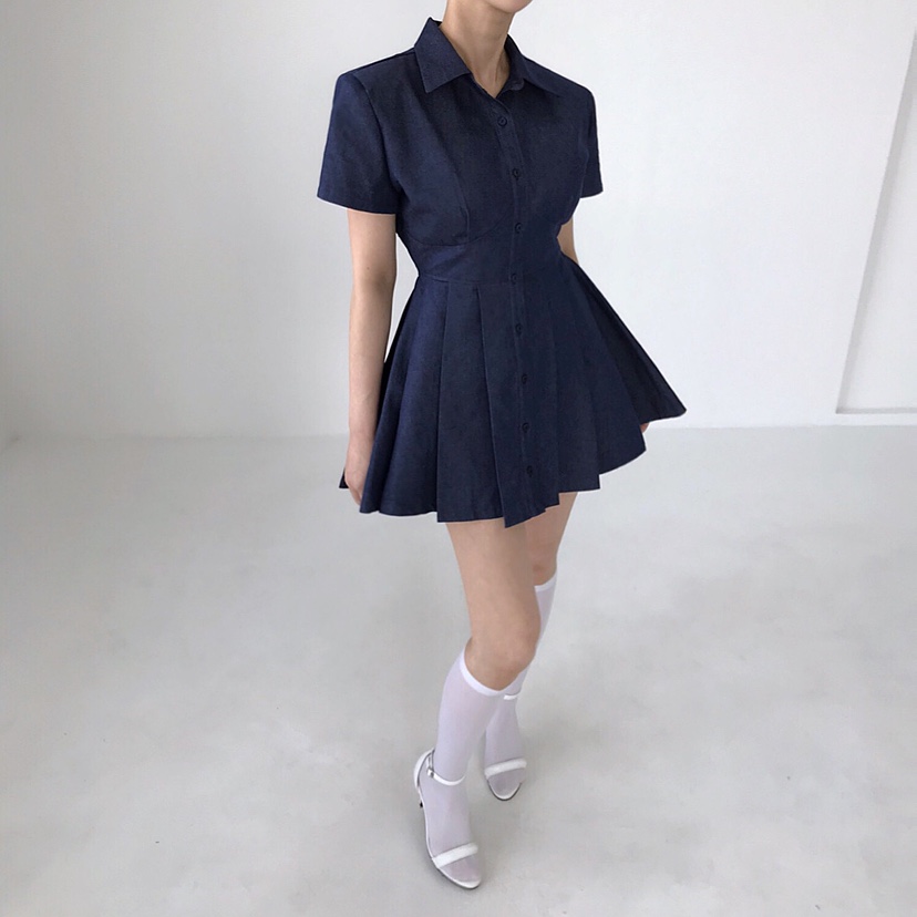 2TWO MOON韓國直郵㊣女裝新品人氣休閑時尚25春夏連衣裙褶皺2TWO MOON連衣裙