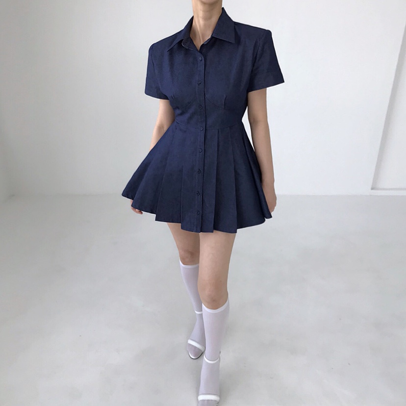 2TWO MOON韓國直郵㊣女裝新品人氣休閑時尚25春夏連衣裙褶皺2TWO MOON連衣裙