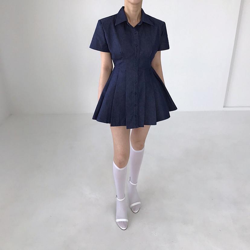 2TWO MOON韓國直郵㊣女裝新品人氣休閑時尚25春夏連衣裙褶皺2TWO MOON連衣裙圖色2