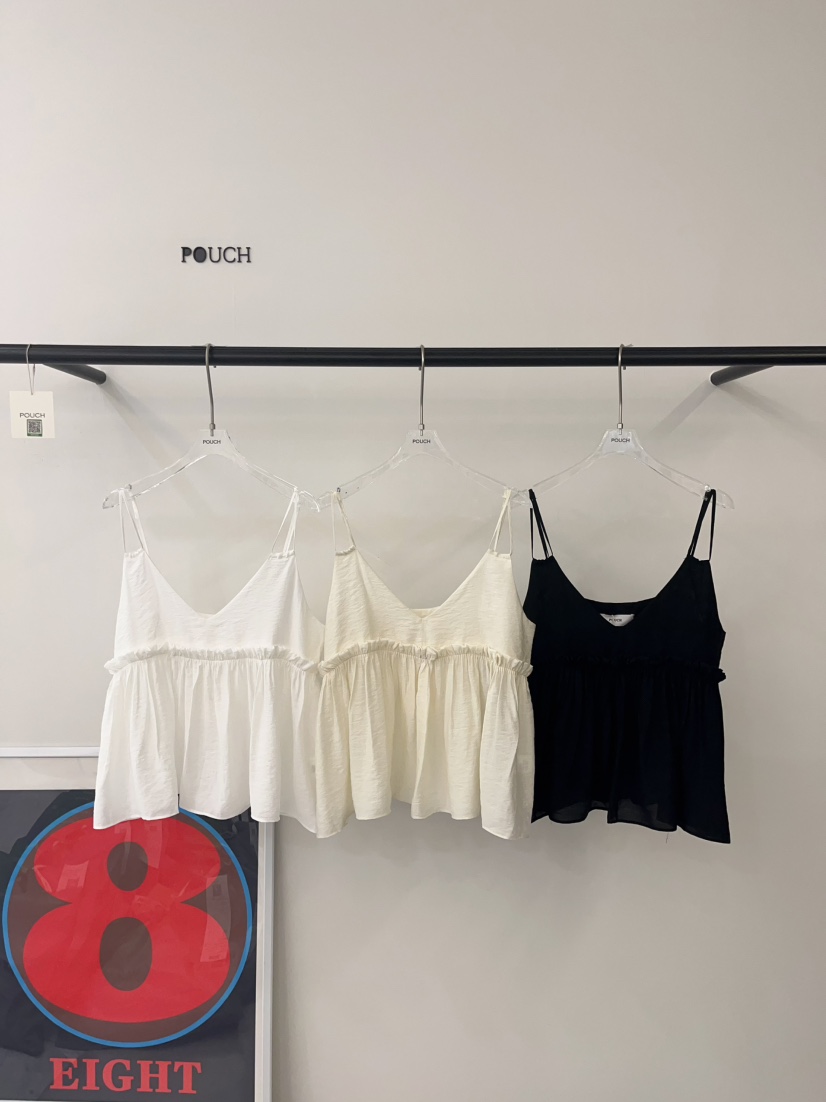 POUCH直郵韓國代購㊣女裝新款25春夏時尚人氣推薦休閑吊帶背心POUCH吊帶/背心