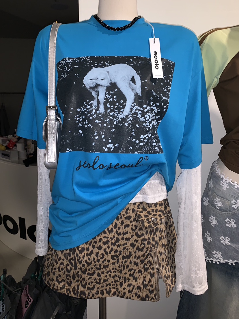 SEOLO韓國㊣直郵東大門代購女裝新品人氣25春夏熱賣休閑T恤Seolo seoulT恤圖色3