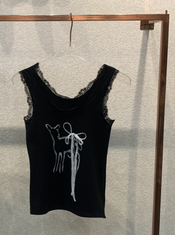 SYMBOL韓國㊣直郵東大門代購女裝新款時尚25春夏吊帶背心蝴蝶結SYMBOL吊帶/背心圖色2