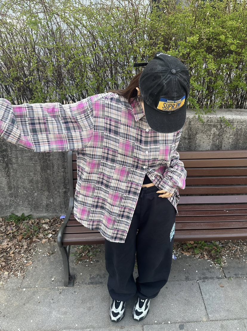 BYRING直郵韓國代購㊣女裝新款休閑熱賣推薦襯衫蕾絲衫格紋BYRING襯衫/蕾絲衫