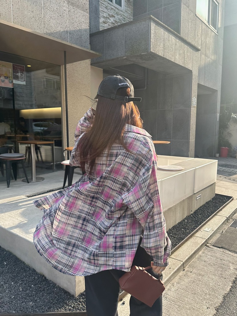 BYRING直郵韓國代購㊣女裝新款休閑熱賣推薦襯衫蕾絲衫格紋BYRING襯衫/蕾絲衫