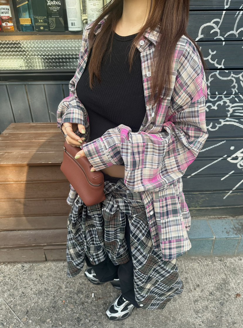 BYRING直郵韓國代購㊣女裝新款休閑熱賣推薦襯衫蕾絲衫格紋BYRING襯衫/蕾絲衫