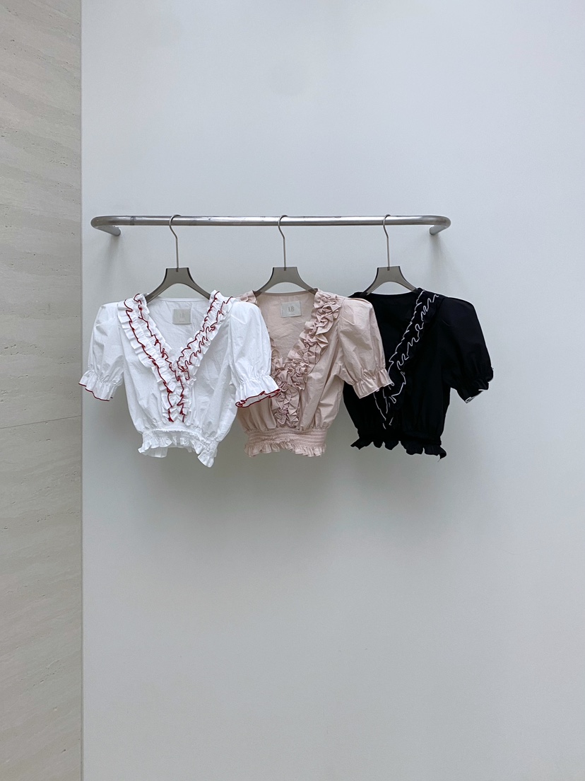 AB韓國㊣直郵東大門代購女裝新品熱賣25春夏推薦襯衫蕾絲衫AB襯衫/蕾絲衫