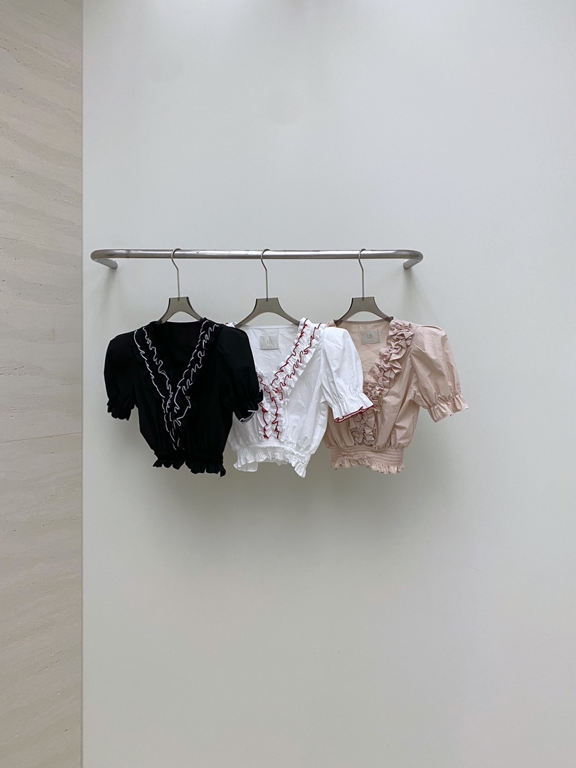 AB韓國㊣直郵東大門代購女裝新品熱賣25春夏推薦襯衫蕾絲衫AB襯衫/蕾絲衫