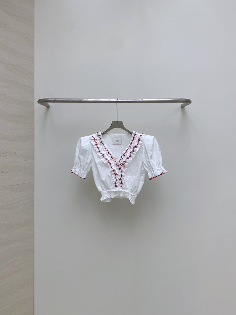 AB韓國㊣直郵東大門代購女裝新品熱賣25春夏推薦襯衫蕾絲衫AB襯衫/蕾絲衫圖色1