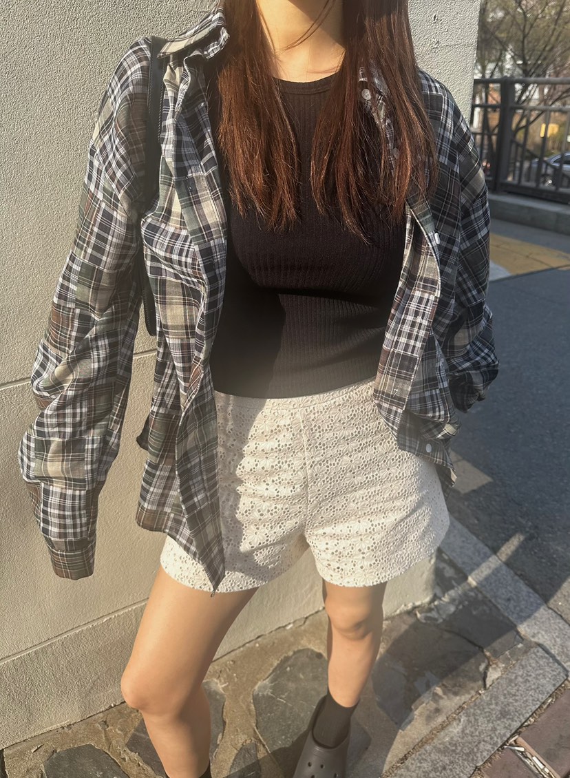 BYRING韓國直郵㊣女裝新款25春夏熱賣時尚休閑人氣短褲蕾絲BYRING短褲