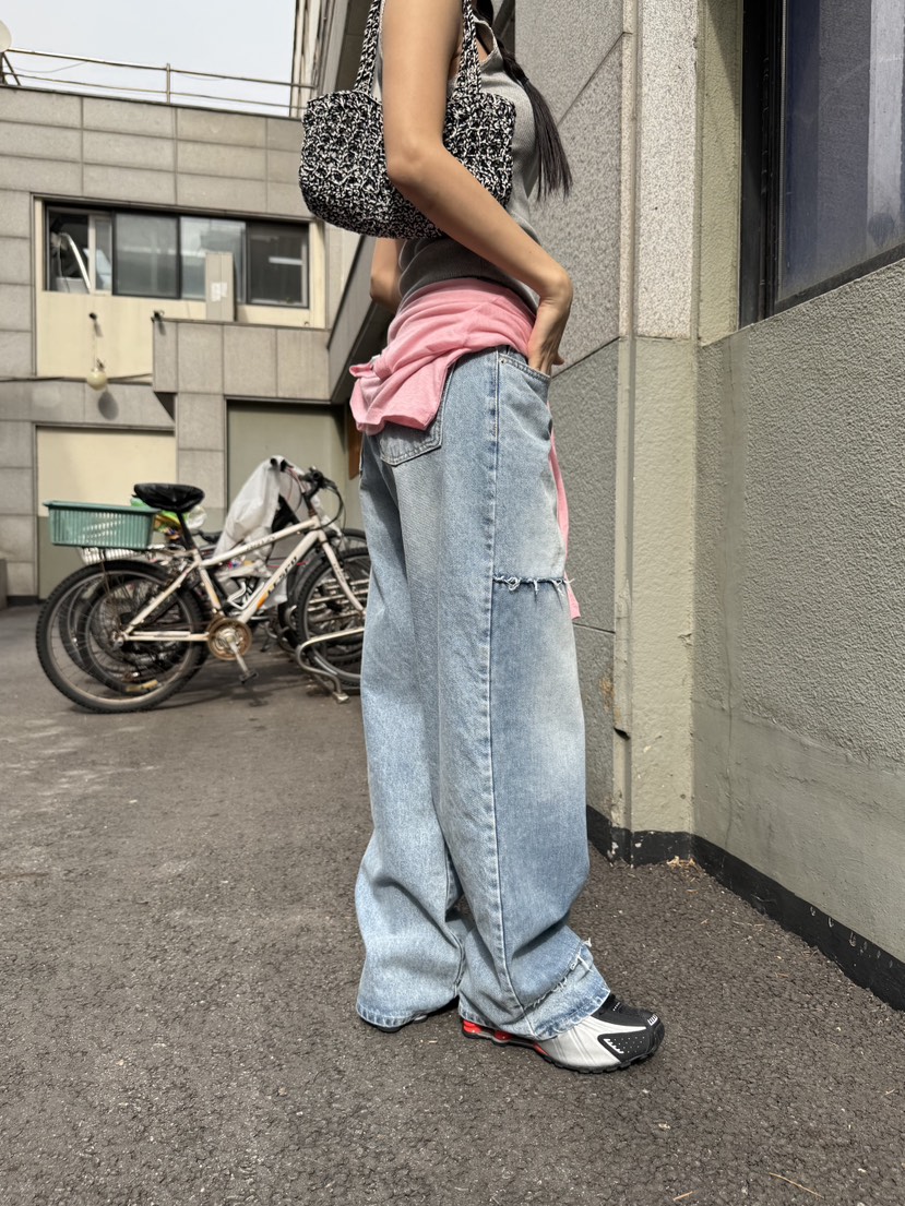 SUNDER MARKET韓國直郵㊣女裝新品熱賣人氣時尚休閑牛仔褲SUNDER MARKET牛仔褲