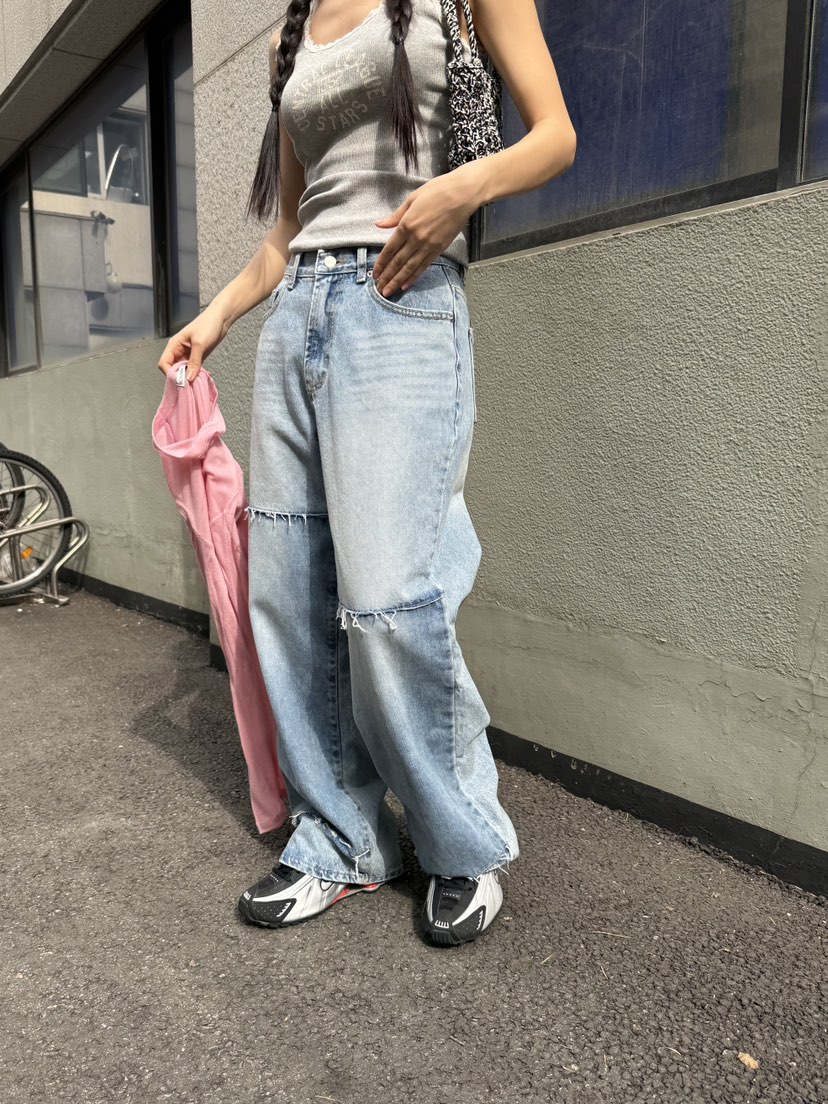 SUNDER MARKET韓國直郵㊣女裝新品熱賣人氣時尚休閑牛仔褲SUNDER MARKET牛仔褲