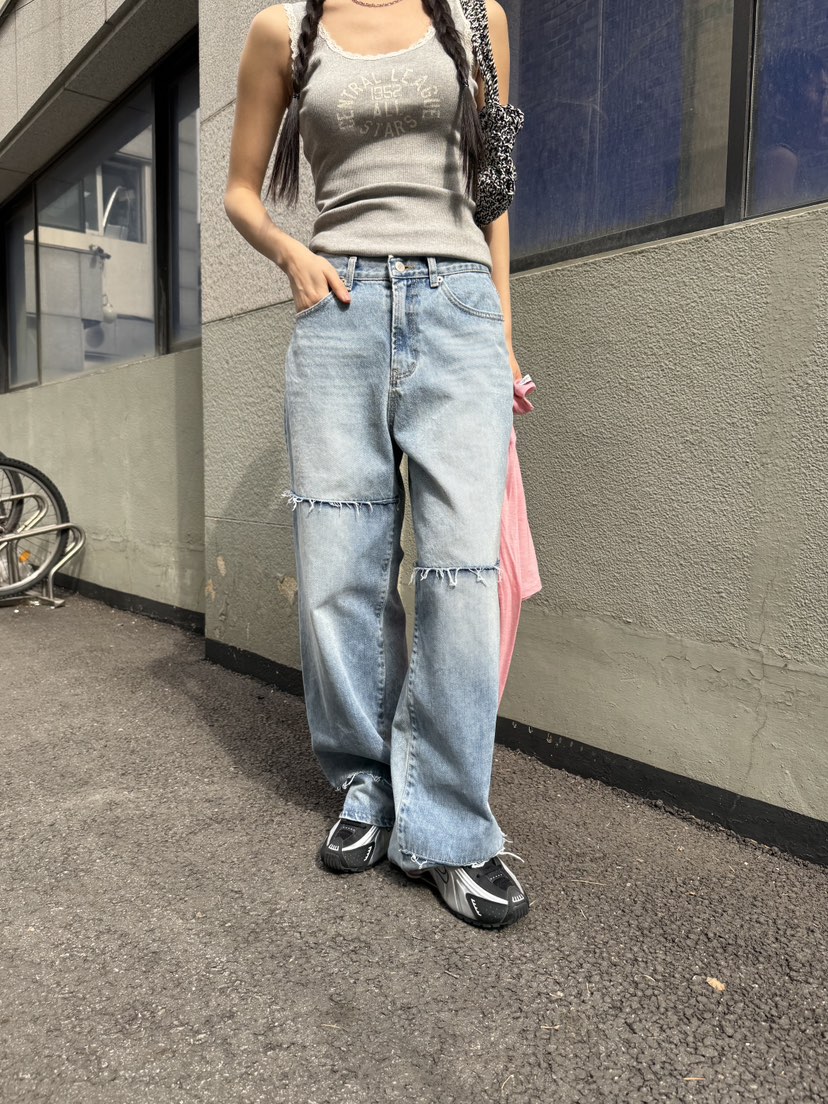 SUNDER MARKET韓國直郵㊣女裝新品熱賣人氣時尚休閑牛仔褲SUNDER MARKET牛仔褲