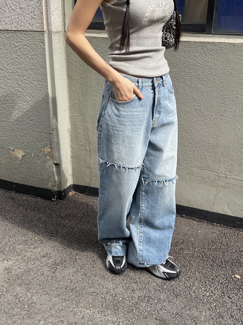 SUNDER MARKET韓國直郵㊣女裝新品熱賣人氣時尚休閑牛仔褲SUNDER MARKET牛仔褲