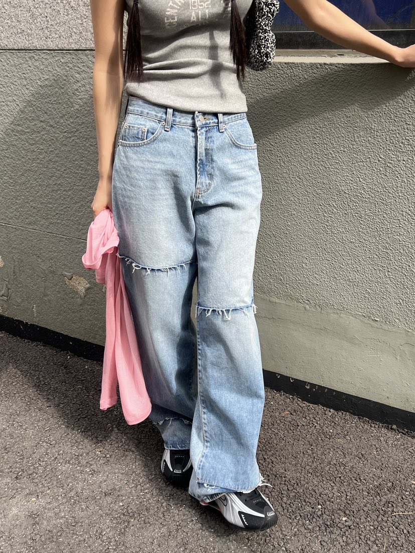 SUNDER MARKET韓國直郵㊣女裝新品熱賣人氣時尚休閑牛仔褲SUNDER MARKET牛仔褲