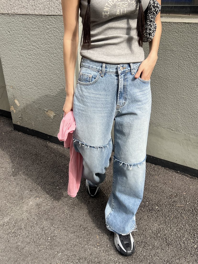 SUNDER MARKET韓國直郵㊣女裝新品熱賣人氣時尚休閑牛仔褲SUNDER MARKET牛仔褲