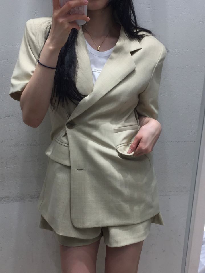 mars直郵韓國代購㊣女裝新品時尚休閑人氣推薦熱賣夾克亞麻mars夾克