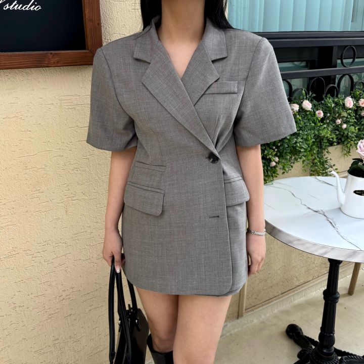 mars直郵韓國代購㊣女裝新品時尚休閑人氣推薦熱賣夾克亞麻mars夾克圖色2