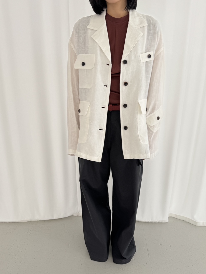 KARE/WEREPIECE韓國代購女裝新款人氣25春夏熱賣夾克口袋亞麻KARE/WEREPIECE夾克