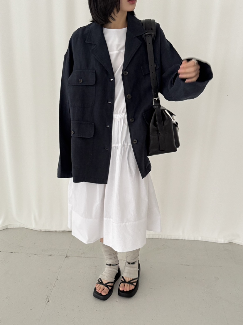 KARE/WEREPIECE韓國代購女裝新款人氣25春夏熱賣夾克口袋亞麻KARE/WEREPIECE夾克