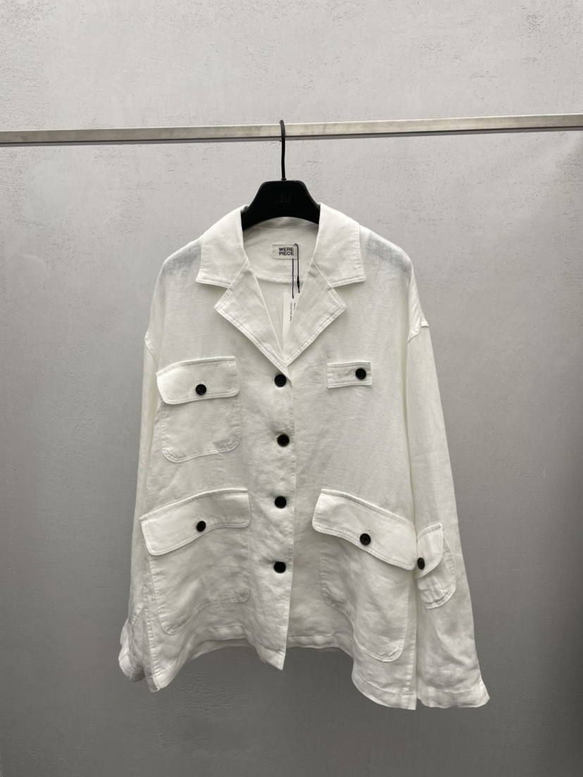KARE/WEREPIECE韓國代購女裝新款人氣25春夏熱賣夾克口袋亞麻KARE/WEREPIECE夾克圖色1