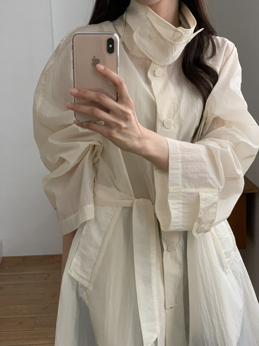 NOTICE東大門實拍女士新品職業推薦人氣時尚長款風衣含腰帶NOTICE長款風衣