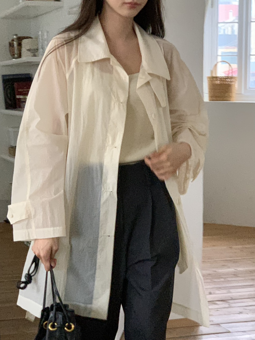 NOTICE東大門實拍女士新品職業推薦人氣時尚長款風衣含腰帶NOTICE長款風衣