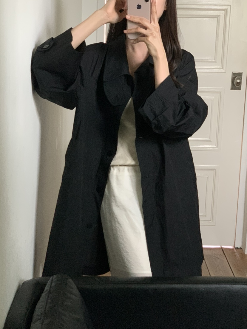 NOTICE東大門實拍女士新品職業推薦人氣時尚長款風衣含腰帶NOTICE長款風衣