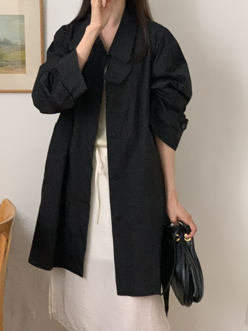 NOTICE東大門實拍女士新品職業推薦人氣時尚長款風衣含腰帶NOTICE長款風衣