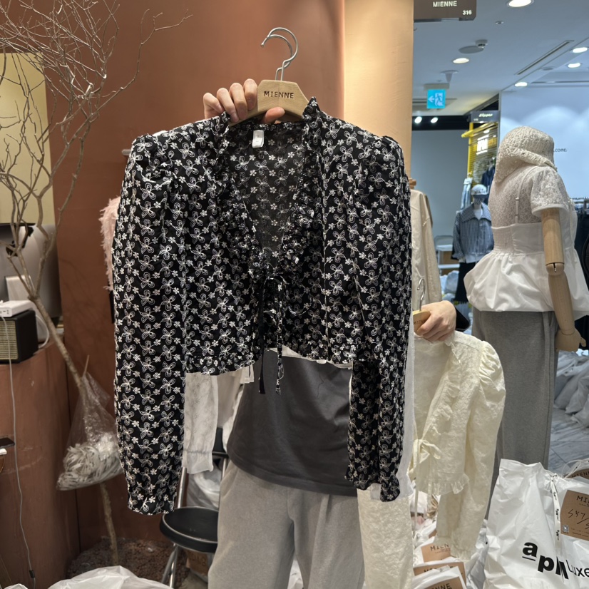 MIENNE東大門代購女士新款熱賣人氣襯衫蕾絲衫荷葉邊蝴蝶結MIENNE襯衫/蕾絲衫圖色3