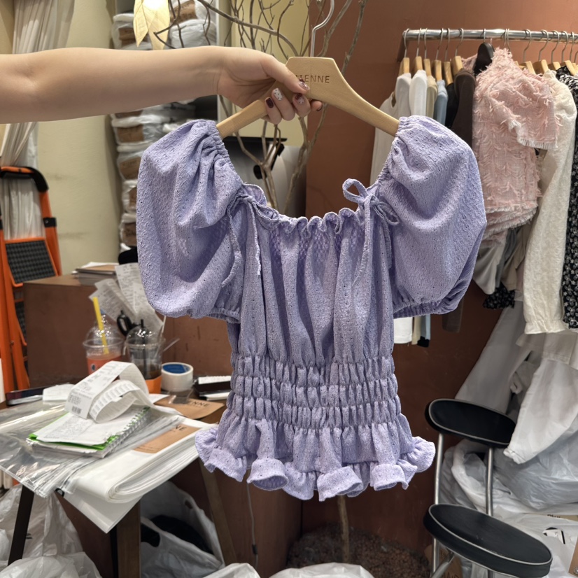 MIENNE東大門實拍女士新款25春夏真品熱賣休閑時尚襯衫蕾絲衫MIENNE襯衫/蕾絲衫圖色1