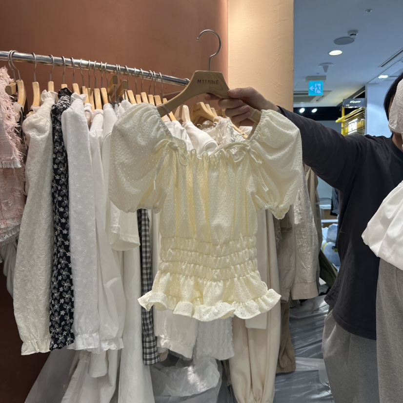 MIENNE東大門實拍女士新款25春夏真品熱賣休閑時尚襯衫蕾絲衫MIENNE襯衫/蕾絲衫圖色2