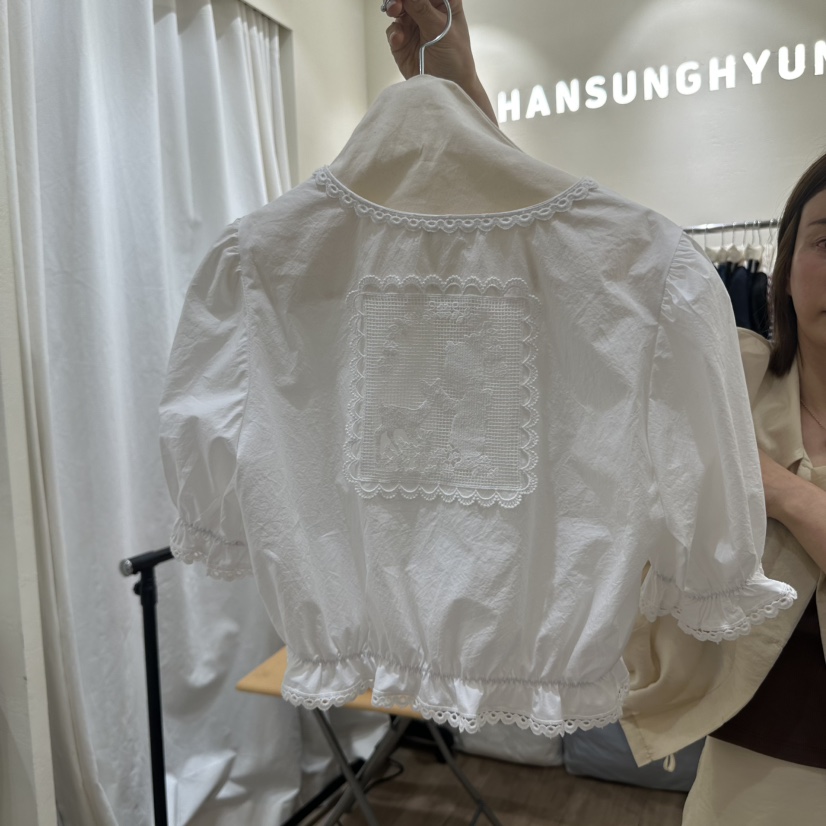 HANSUNGHYUN韓國直郵㊣東大門實拍女裝新款25春夏襯衫蕾絲衫HANSUNGHYUN襯衫/蕾絲衫