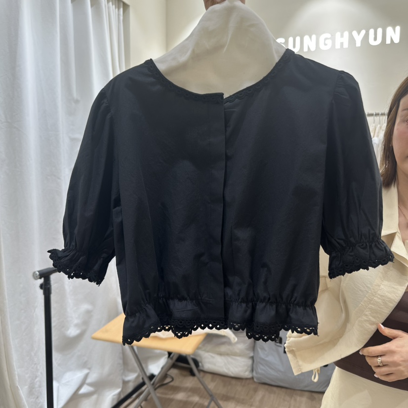 HANSUNGHYUN韓國直郵㊣東大門實拍女裝新款25春夏襯衫蕾絲衫HANSUNGHYUN襯衫/蕾絲衫圖色2