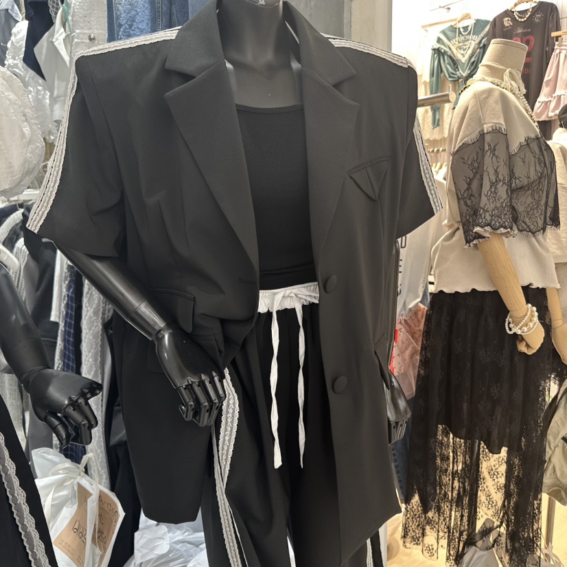 A-DEL韓國直郵㊣東大門實拍女裝新品推薦時尚休閑夾克蕾絲A-DEL夾克圖色2
