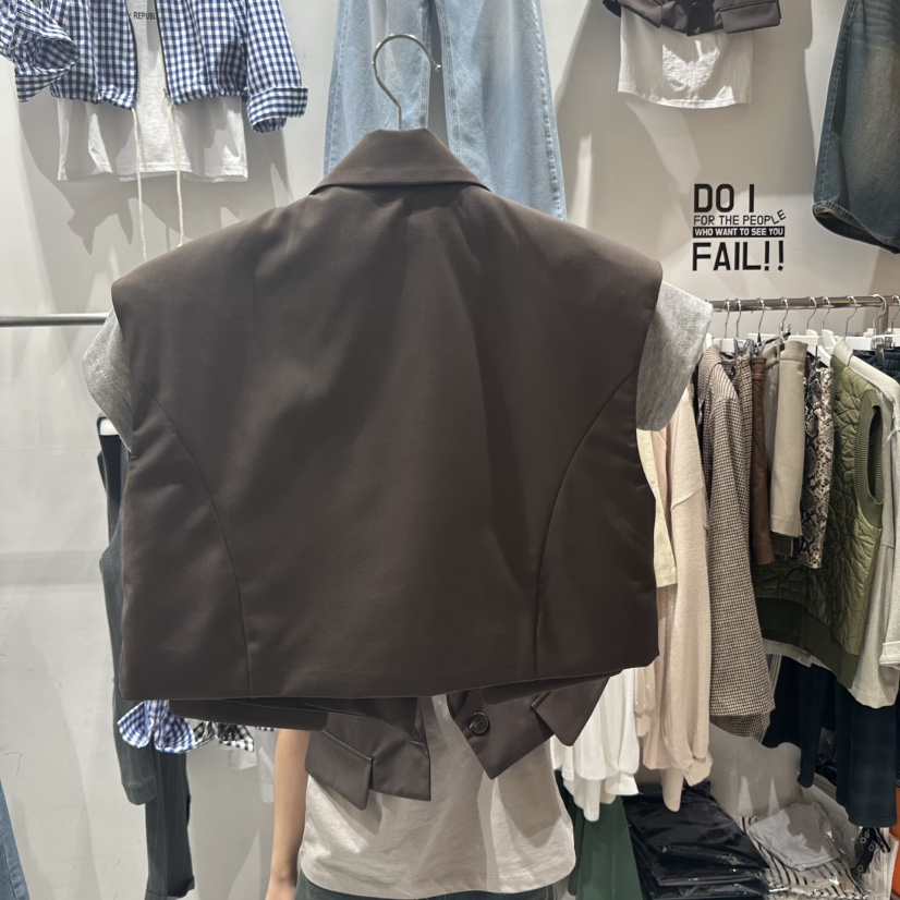 ZIPPER韓國㊣直郵東大門代購女裝新品休閑馬甲不含內搭短款ZIPPER馬甲