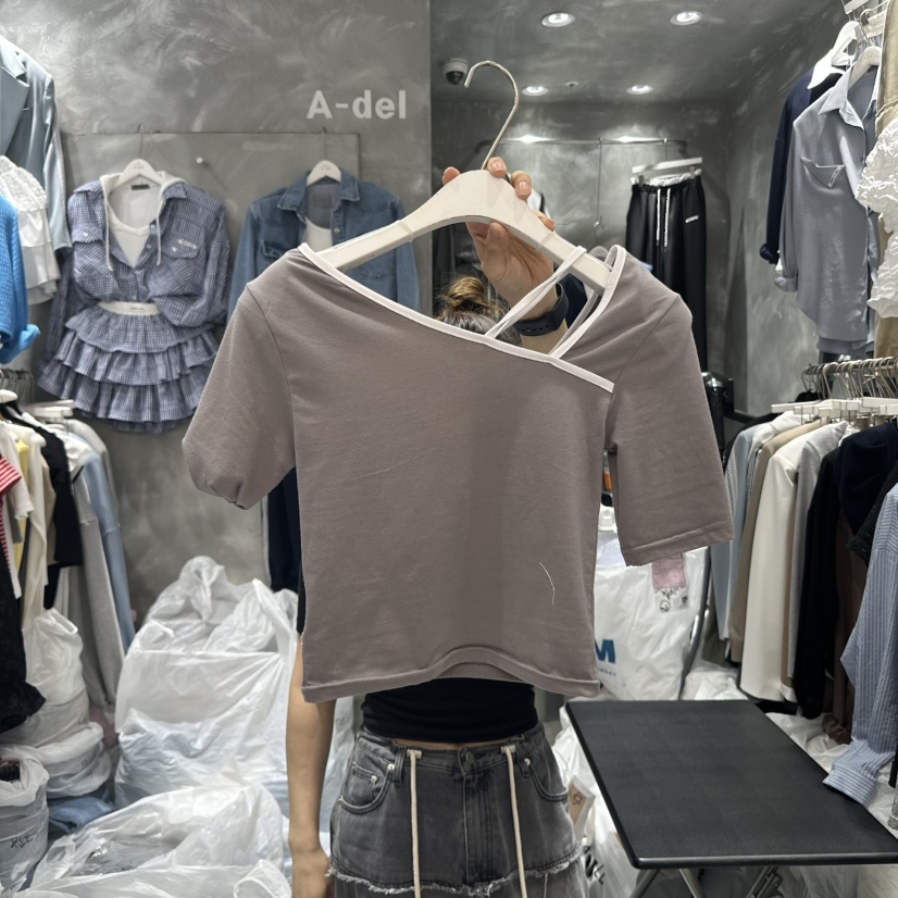 A-DEL韓國直郵㊣東大門實拍女裝新款時尚休閑推薦人氣25春夏T恤A-DELT恤