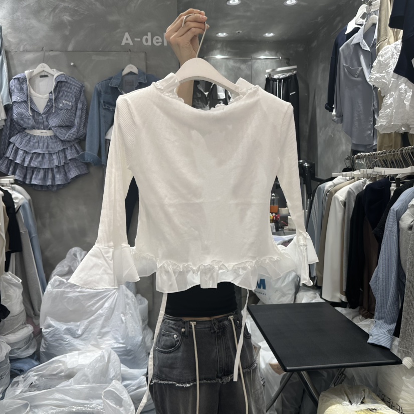 A-DEL直郵韓國代購㊣女裝新款推薦時尚熱賣25春夏襯衫蕾絲衫A-DEL襯衫/蕾絲衫