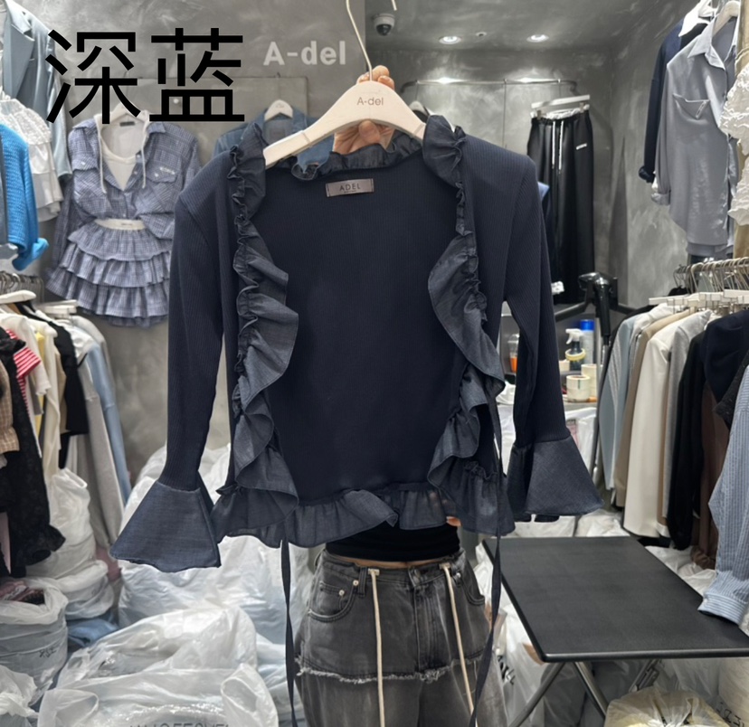 A-DEL直郵韓國代購㊣女裝新款推薦時尚熱賣25春夏襯衫蕾絲衫A-DEL襯衫/蕾絲衫圖色2