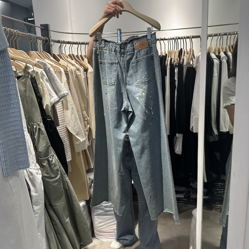 HABLE直郵韓國代購㊣女裝新款休閑推薦人氣時尚熱賣25春夏牛仔褲HABLE牛仔褲