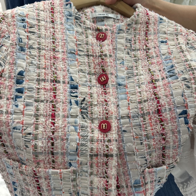 CORNER直郵韓國代購㊣女裝新品推薦休閑25春夏熱賣夾克粗花呢CORNER.302夾克