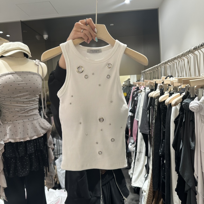 OUR MINUTE直郵韓國代購㊣女裝新品休閑25春夏時尚吊帶背心OUR MINUTE吊帶/背心