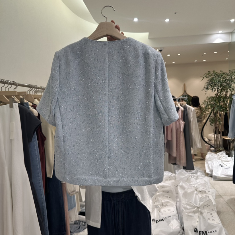 GRACIA直郵韓國代購㊣女裝新品時尚熱賣推薦休閑夾克粗花呢GRACIA夾克