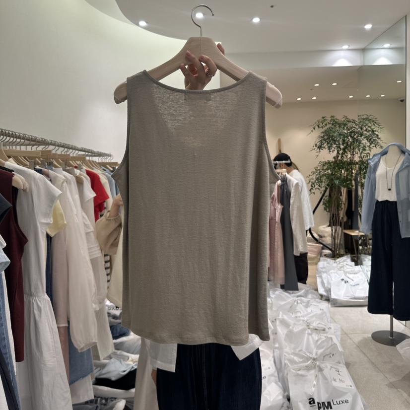 GRACIA韓國㊣直郵東大門代購女裝新品熱賣休閑吊帶背心亞麻GRACIA吊帶/背心