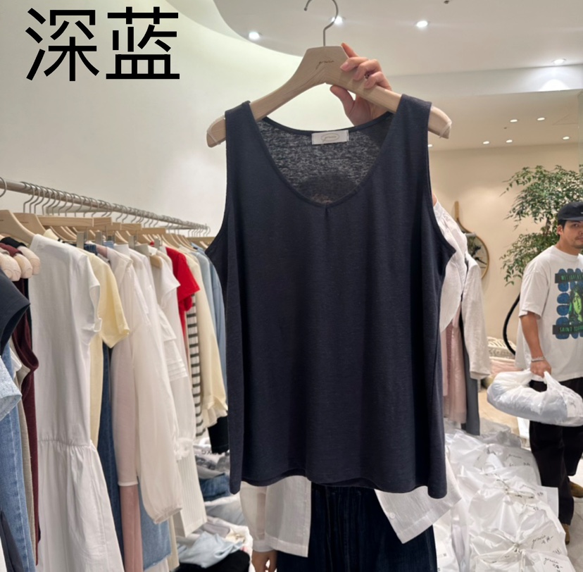 GRACIA韓國㊣直郵東大門代購女裝新品熱賣休閑吊帶背心亞麻GRACIA吊帶/背心圖色5