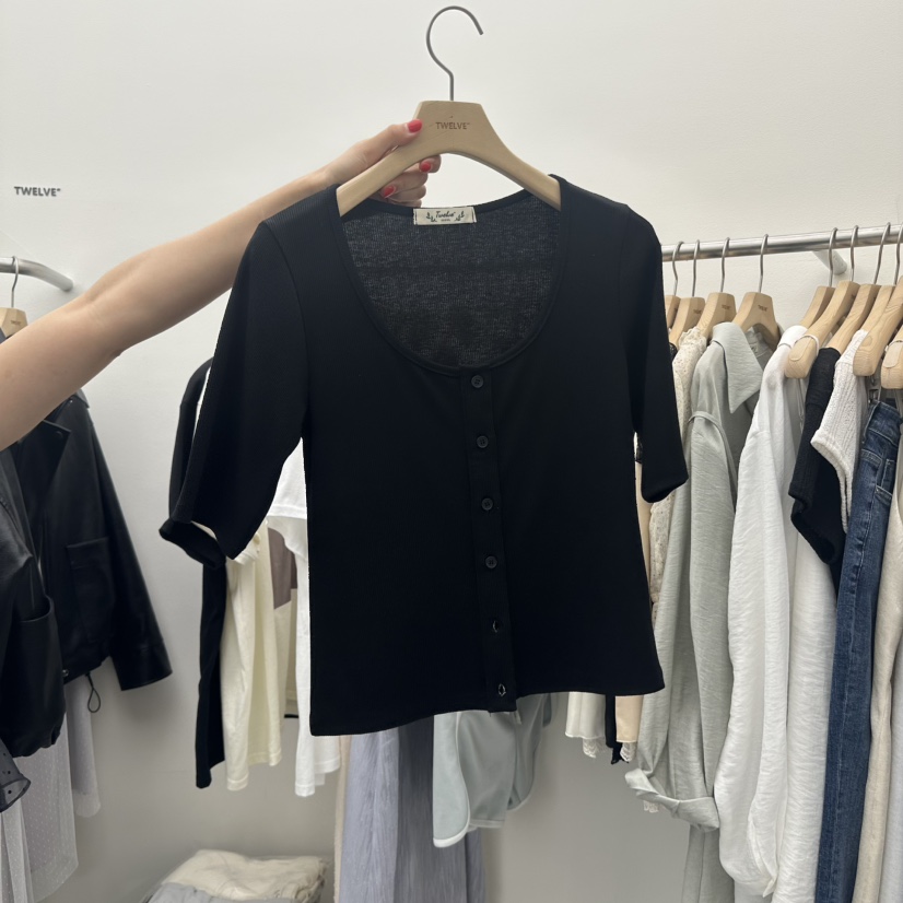 TWELVE韓國直郵㊣女裝新品熱賣時尚休閑套裝兩件套圓領開衫TWELVE套裝圖色2