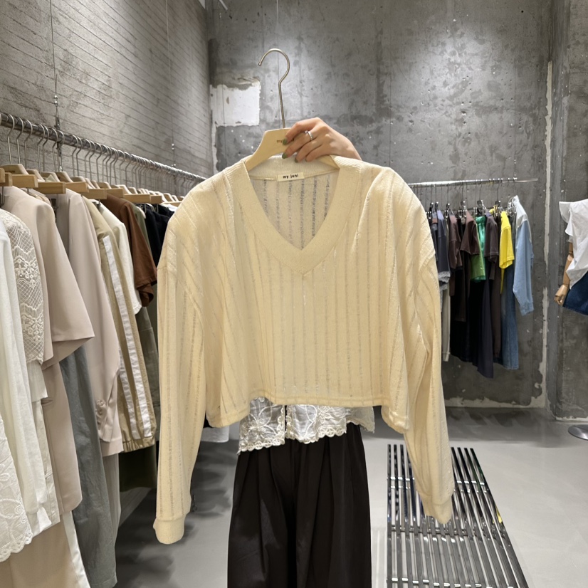 JUNI韓國㊣直郵東大門代購女裝新品推薦休閑25春夏時尚針織衫my juni針織衫圖色2