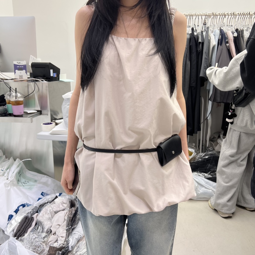 PADO韓國直郵㊣女裝新款人氣休閑時尚推薦25春夏吊帶背心含腰包PADO吊帶/背心圖色2